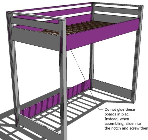 built in double bunk bed plans