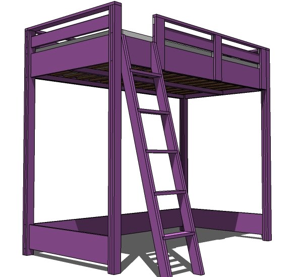 loft bed with desk woodworking plans