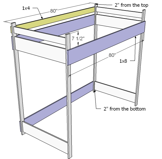 DIY Loft Bunk Bed Plans Download executive style computer desk 